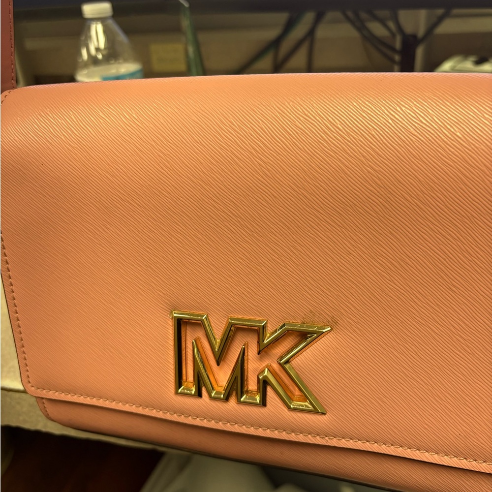 Michael Kors Gold Logo Pink Crossbody